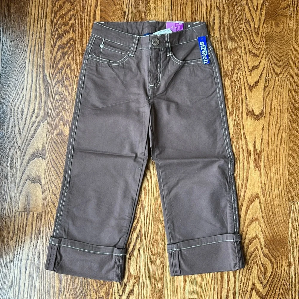 Girls Limited Too Brown Rolled Cuff Capri